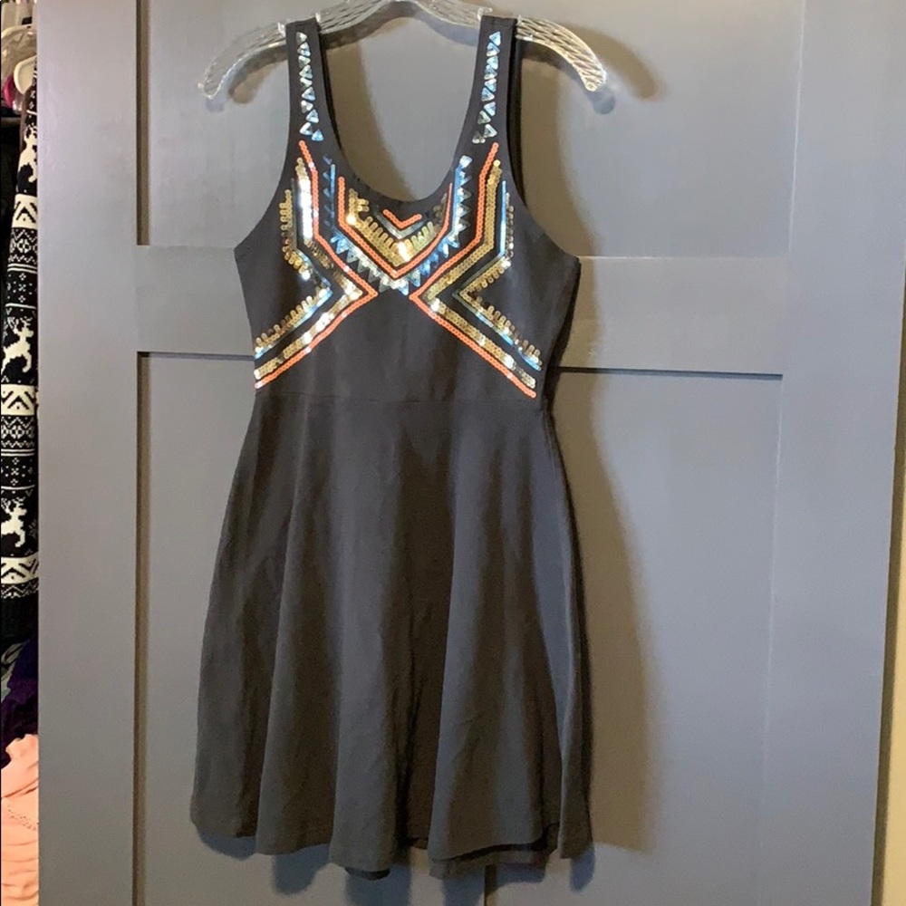 Grey sequined express dress